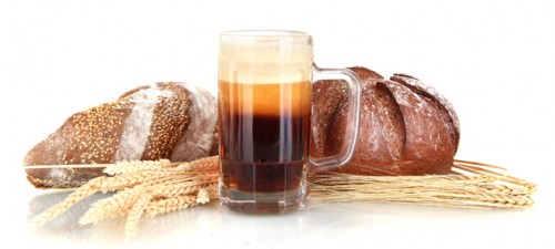  kvass with bread isolated on white 