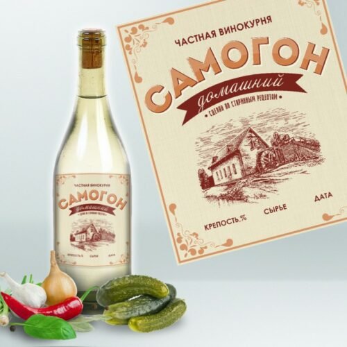 Наклейки на бутылку -САМОГОН - Напитки мира